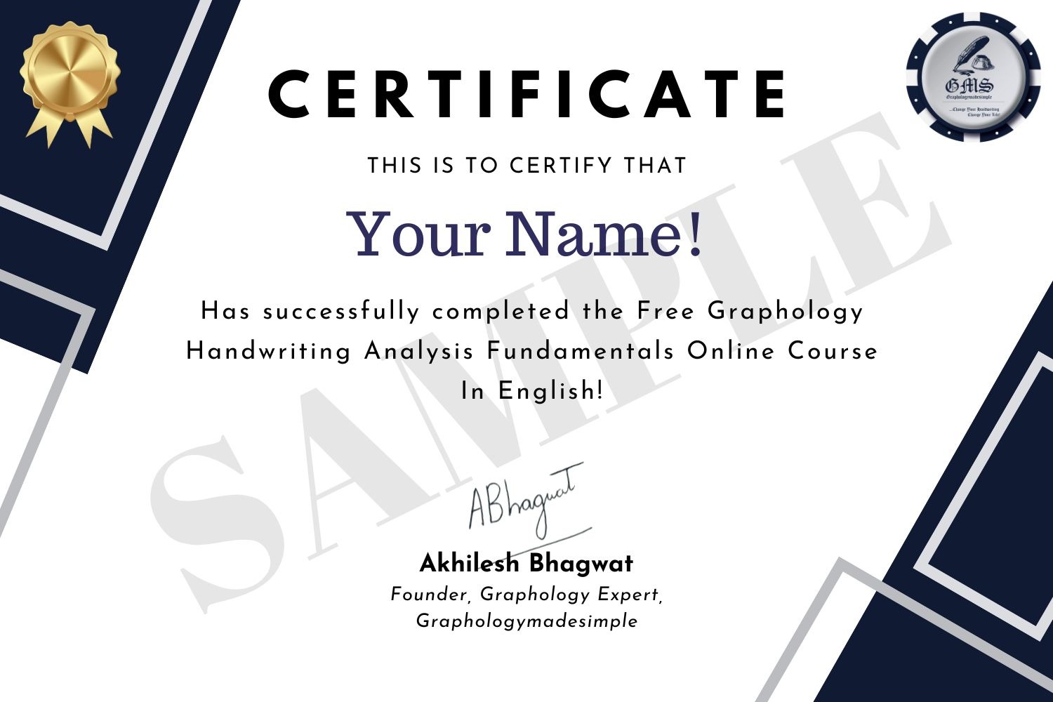 Free Graphology Handwriting Analysis Course Certificate